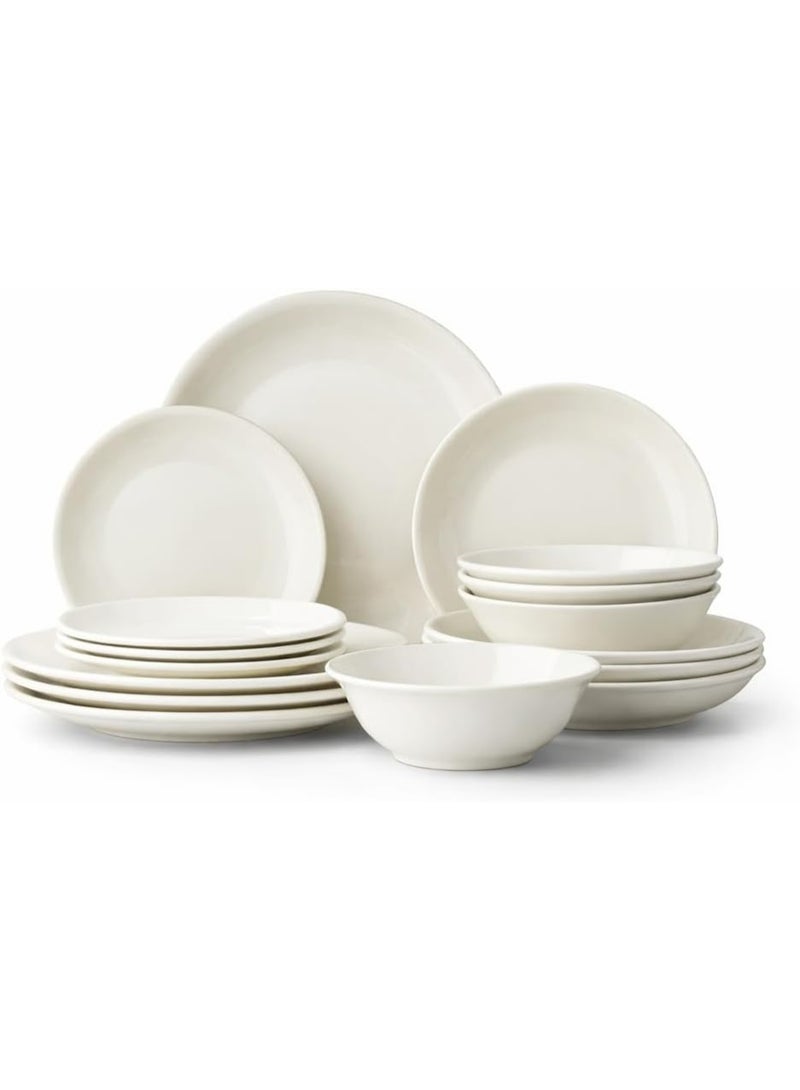 Master Gold Porcelain Plates Set 16 Pieces Off White | Perfect Dinner Set for 4 | Premium Porcelain Plates Set for Everyday Use and Occasions | Elegant Serving & Soup Plates - Image 1